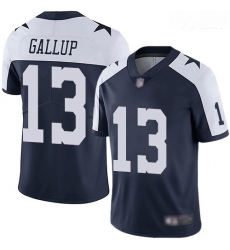 Cowboys #13 Michael Gallup Navy Blue Thanksgiving Youth Stitched Football Vapor Untouchable Limited Throwback Jersey