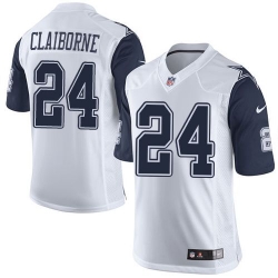 Nike Cowboys #24 Morris Claiborne White Youth Stitched NFL Elite Rush Jersey