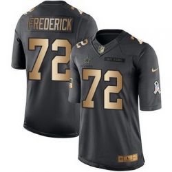 Nike Cowboys #72 Travis Frederick Black Youth Stitched NFL Limited Gold Salute to Service Jersey