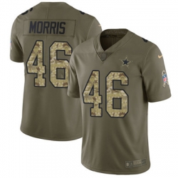 Youth Nike Cowboys #46 Alfred Morris Olive Camo Stitched NFL Limited 2017 Salute to Service Jersey