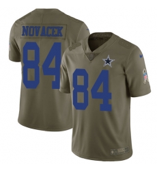 Youth Nike Cowboys #84 Jay Novacek Olive Stitched NFL Limited 2017 Salute to Service Jersey