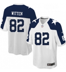 Youth Nike Dallas Cowboys 82 Jason Witten Elite White Throwback Alternate NFL Jersey