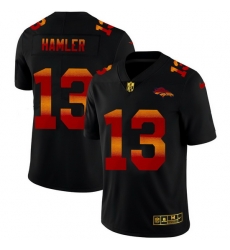 Denver Broncos 13 KJ Hamler Men Black Nike Red Orange Stripe Vapor Limited NFL Jersey