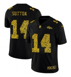 Denver Broncos 14 Courtland Sutton Men Nike Leopard Print Fashion Vapor Limited NFL Jersey Black