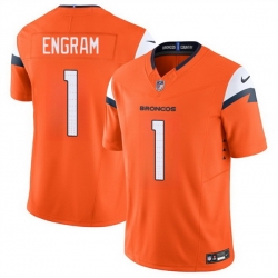 Men Denver Broncos 1 Evan Engram Orange 2025 F U S E  Vapor Limited Stitched Football Jersey