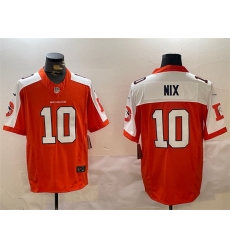 Men Denver Broncos 10 Bo Nix Orange 2024 F U S E  Throwback Vapor Limited Alternate Stitched Football Jersey