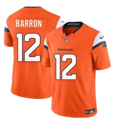 Men Denver Broncos 12 Jahdae Barron Orange 2025 Draft F U S E  Vapor Limited Stitched Football Jersey