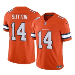 Men Denver Broncos 14 Courtland Sutton Orange 2023 F U S E  Vapor Untouchable Stitched Jersey