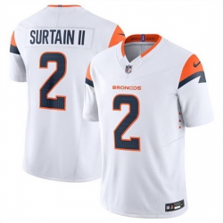 Men Denver Broncos 2 Pat Surtain II White 2024 F U S E  Vapor Limited Stitched Football Jersey