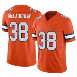 Men Nike Denver Broncos Jaleel McLaughlin #38 Orange Rush Vapor Limited Stitched Jersey