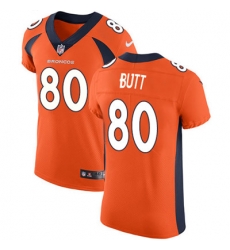 Nike Broncos #80 Jake Butt Orange Team Color Mens Stitched NFL Vapor Untouchable Elite Jersey