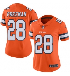 Nike Broncos #28 Royce Freeman Orange Womens Stitched NFL Limited Rush Jersey