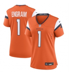 Women Denver Broncos 1 Evan Engram Orange 2025 Alternate Stitched Game Jersey Women Denver Broncos 1 Evan Engram Orange 2025 Alternate Stitched Game Jersey