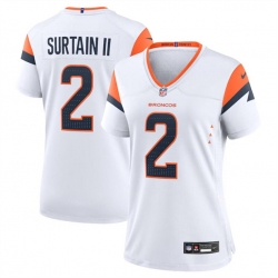 Women Denver Broncos 2 Pat Surtain II White 2024 Stitched Jersey