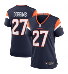 Women Denver Broncos 27 J K Dobbins Navy 2025 Alternate Stitched Game Jersey Women Denver Broncos 27 J K Dobbins Navy 2025 Alternate Stitched Game Jersey