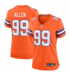 Women Denver Broncos 99 Zach Allen Orange Mile High Collection 1977 Throwback Stitched Jersey