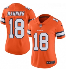 Womens Nike Denver Broncos 18 Peyton Manning Limited Orange Rush Vapor Untouchable NFL Jersey