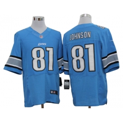 Calvin Johnson Detroit Lions #81 Light Blue Stitched Nike Elite NFL Jerseys