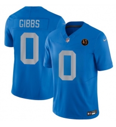 Men Detroit Lions 0 Jahmyr Gibbs Blue 2025 F U S E With John Madden Patch Vapor Limited Stitched Jersey Men Detroit Lions 0 Jahmyr Gibbs Blue 2025 F U S E With John Madden Patch Vapor Limited Stitched Jersey