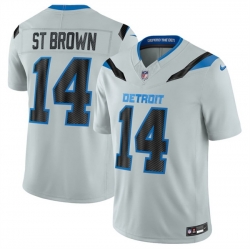 Men Detroit Lions  14 Amon Ra St  Brown Silver 2026 F U S E  Rivalries Collection Limited Stitched Football Jersey
