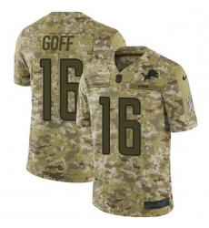 Men Detroit Lions 16 Jared Goff Camo Men Stitched NFL Limited 2018 Salute To Service Jersey