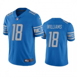 Men Detroit Lions 18 Jameson Williams Blue Vapor Untouchable Limited Stitched Jerseyy