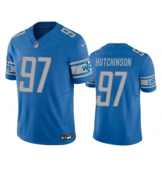 Men Detroit Lions 97 Aidan Hutchinson Blue 2023 F U S E  Vapor Untouchable Limited Stitched Jersey