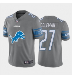 Nike Lions 27 Justin Coleman Gray Team Big Logo Vapor Untouchable Limited Jersey