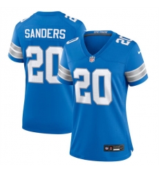 Women Detroit Lions 20 Barry Sanders Blue Stitched Jersey