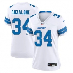 Women Detroit Lions Alex Anzalone #34 White Vapor Stitched Nike NFL Jersey