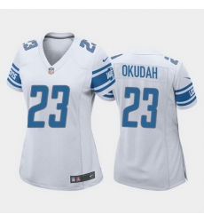 women jeff okudah detroit lions white game jersey 