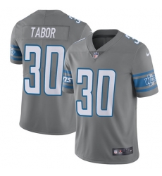 Nike Lions #30 Teez Tabor Gray Youth Stitched NFL Limited Rush Jersey