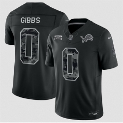 Youth Detroit Lions  0 Jahmyr Gibbs Black 2026 Salute to Service Limited Stitched Football Jersey