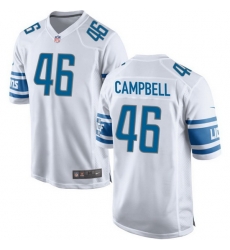 Youth Detroit Lions 46 Jack Campbell White 2023 Draft Stitched Game Jersey