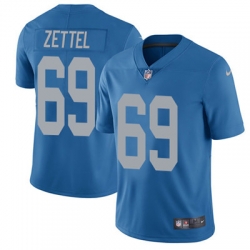 Youth Nike Lions #69 Anthony Zettel Blue Throwback Stitched NFL Vapor Untouchable Limited Jersey