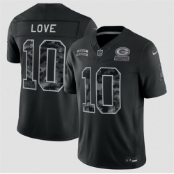 Men Green Bay Packers  10 Jordan Love Black F U S E  2026 Salute to Service Limited Stitched Football Jersey