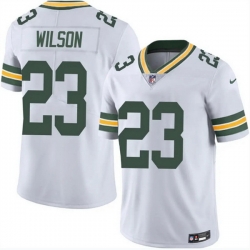 Men Green Bay Packers 23 Emanuel Wilson White 2025 Vapor Untouchable Limited Stitched Football Jersey