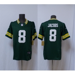 Men Green Bay Packers 8 Josh Jacobs Green Vapor 2025 F U S E  Limited Stitched Football Jersey