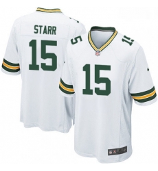 Men Nike Green Bay Packers 15 Bart Starr Game White NFL Jersey