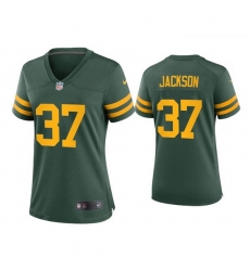 Women Green Bay Packers 37 Josh Jackson Alternate Game Green Jersey