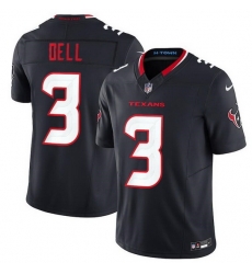 Men Houston Texans 3 Tank Dell Navy 2024 Vapor F U S E  Limited Stitched Jersey