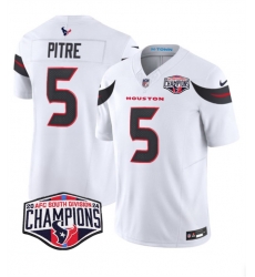 Men Houston Texans 5 Jalen Pitre White F U S E  2024 AFC South Division Champions Vapor Limited Stitched Football Jersey