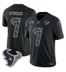 Men Houston Texans 7 C J Stroud Black F U S E 2026 Salute to Service Limited Stitched Football Jersey Men Houston Texans 7 C J Stroud Black F U S E 2026 Salute to Service Limited Stitched Football Jersey