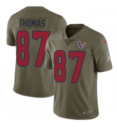 Men Nike Houston Texans 87 Demaryius Thomas Limited Olive 2017 Salute to Service NFL Jersey