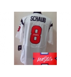 Nike Houston Texans 8 Matt Schaub White Signed Elite NFL Jersey