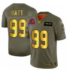 Texans 99 J J  Watt Camo Gold Men Stitched Football Limited 2019 Salute To Service Jersey