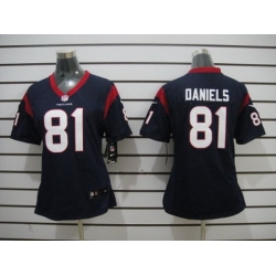 Nike Women Houston Texans #81 Daniels Blue Jerseys