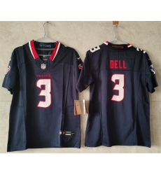 Women Houston Texans 3 Tank Dell Navy F U S E Vapor Stitched Football Jersey  
