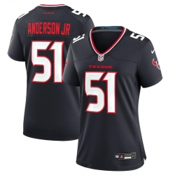 Women Houston Texans 51 Will Anderson Jr  Navy 2024 Stitched Jersey