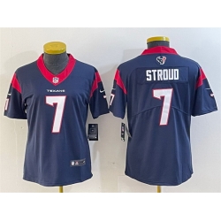 Women Houston Texans 7 C J  Stroud Navy Vapor Untouchable Limited Stitched Jersey  28Run Small 29